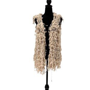 2/$18 SALE! Zk Vest Womens One Size Textured Chenille Open Cardigan Bohemian‎